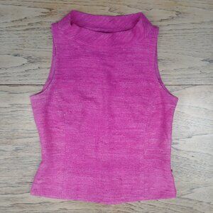 Finity Studio 8 bright pink 100% silk thick slubbed lined sleeveless blouse top